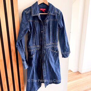 90s Vintage Gloria Vanderbilt Denim Shirt Dress, 100% Cotton (S)